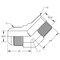 World Wide Fittings JIC to Male Pipe 45 Deg. Elbow Stainless Steel 2503X04X04SS - alternate 1